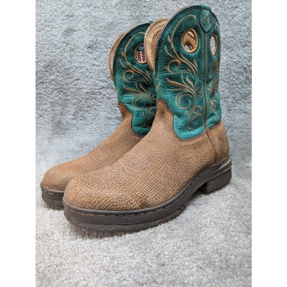Twisted X Western Boots EZ Rider Womens Size 10M Teal Tan Round Toe WEZ0006 - Picture 2 of 15
